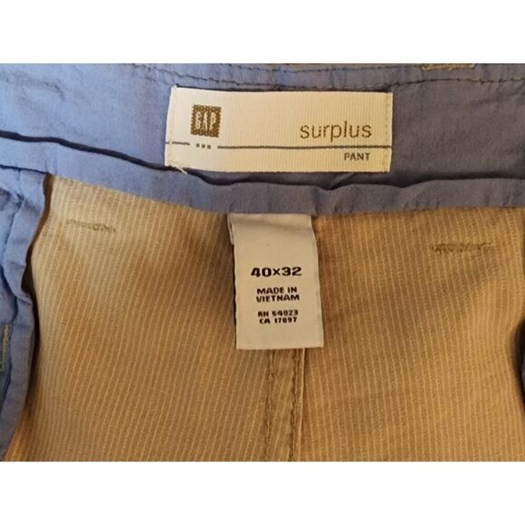 GAP Mens Surplus Tan Straight Fit Cargo Pants Big & Tall Size 40x32 Slacks - Picture 8 of 8